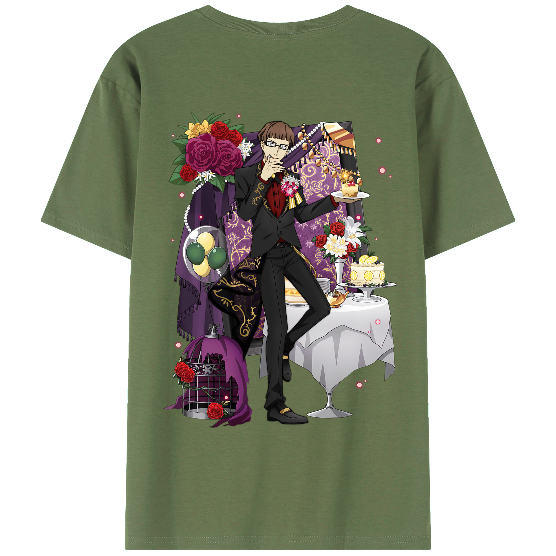（画像用） 文豪ストレイドッグス Bungo Stray Dogs 綿100％ メンズ半袖Tシャツ（バックプリント） 通気性